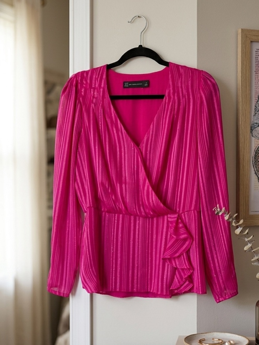 New York & Company Hot Pink Blouse